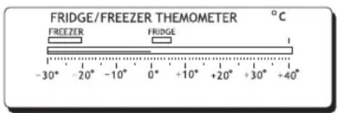 FRIDGE/FREEZER THEMOMETER °C FREEZER FRIDGE -30° -20° -10° 0° +10° +20° +30° +40°