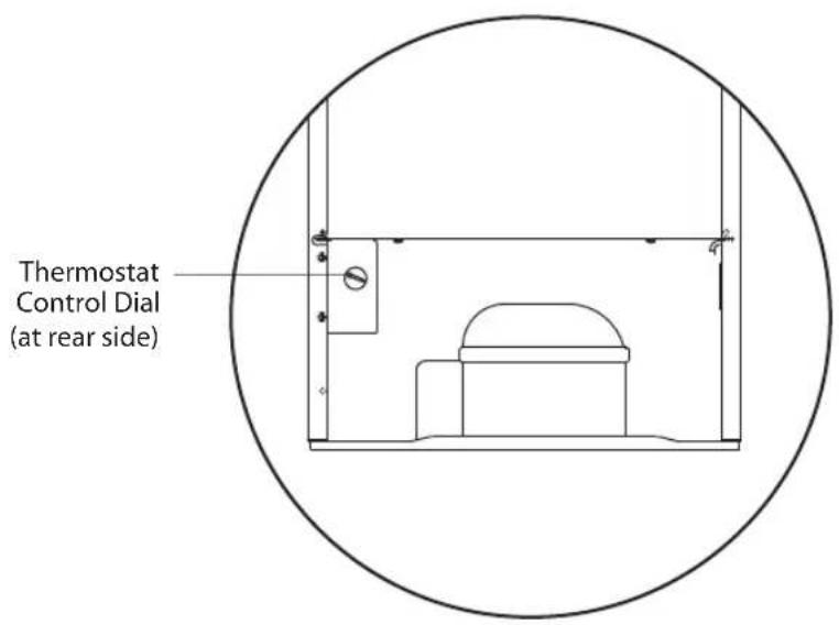 Thermostat Control Dial (at rear side)