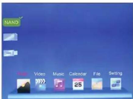 NAND Video Music Calendar File Setting