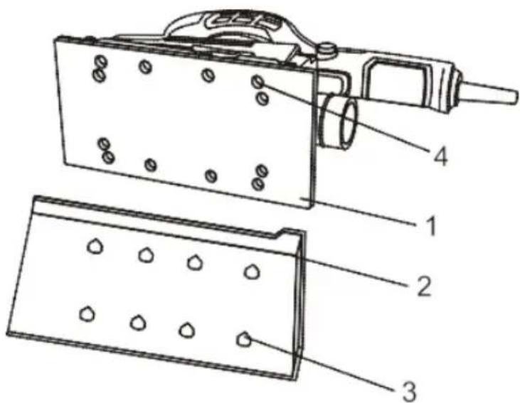 Technical diagram of a mechanical device with numbered parts for identification
