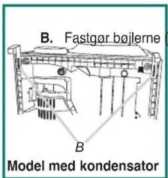 B. Fastgør bøjlerne B Model med kondensator