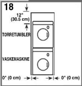 18 12" (30.5 cm) TORRETUMBLER VASKEMASKINE 0" (0 cm) → ← → ← 0" (0 cm)