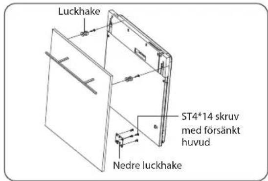 Luckhake ST4*14 skruv med försänkt huvud Nedre luckhake