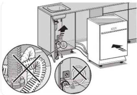 Diagram illustrating household cleaning and disinfection in a kitchen, showing washing machine, sink, and fixtures with no visible text or symbols.