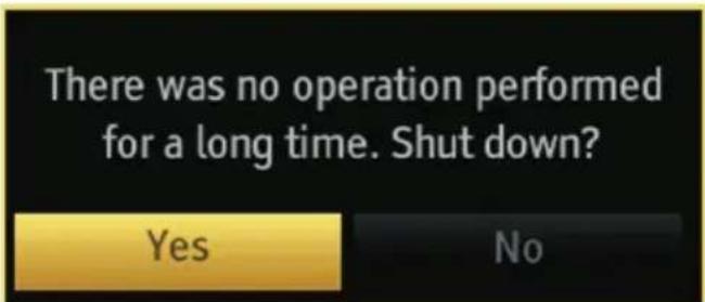 There was no operation performed for a long time. Shut down? Yes No