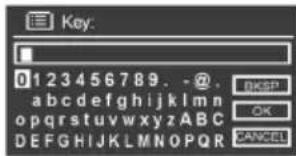 Key: 0123456789. -@. abcdefghijklmnopqrstuvwxyz ABC DEFGHIJKLMNOPQRSTUVWXYZ OK CANCEL