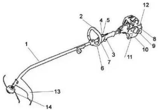 Technical diagram of a mechanical linkage system with numbered components