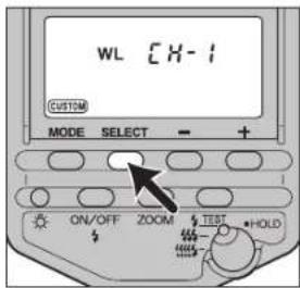 WL [X-1] CUSTOM MODE SELECT = + ON/OFF ZOOM TEST HOLD