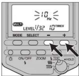 ≥10 Hz MULTI LEVEL/32 10 TIMES MODE SELECT - + ON/OFF ZOOM TEST HOLD