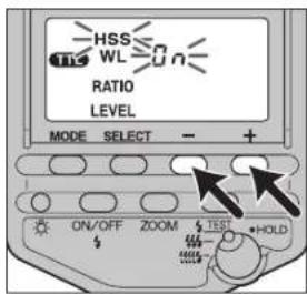 HSS WL RATIO LEVEL MODE SELECT - + ON/OFF ZOOM TEST HOLD