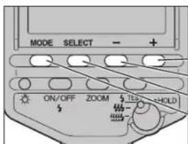MODE SELECT - + ON/OFF ZOOM TES HOLD
