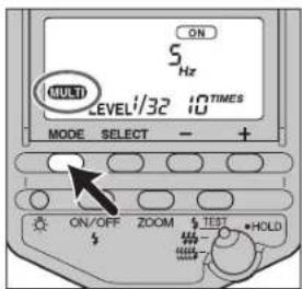 ON S Hz MULTI LEVEL1/32 10 TIMES MODE SELECT - + ON/OFF ZOOM TEST HOLD