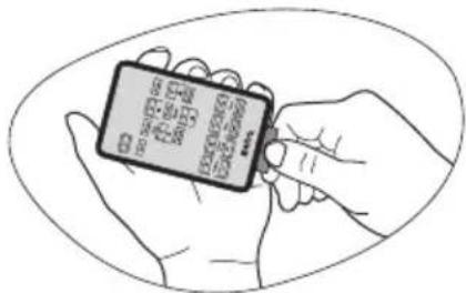 Hand-drawn illustration of a hand holding a card with visible Chinese text and QR code