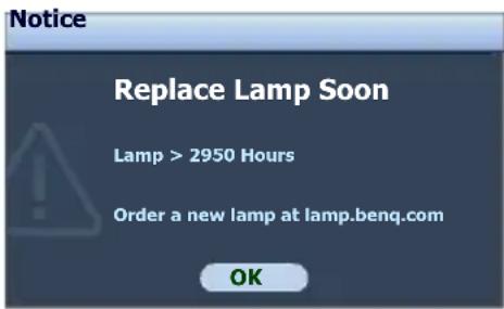 BENQ MP525 - Timing of replacing the lamp - 4