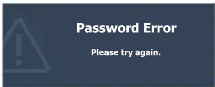 Password Error Please try again.