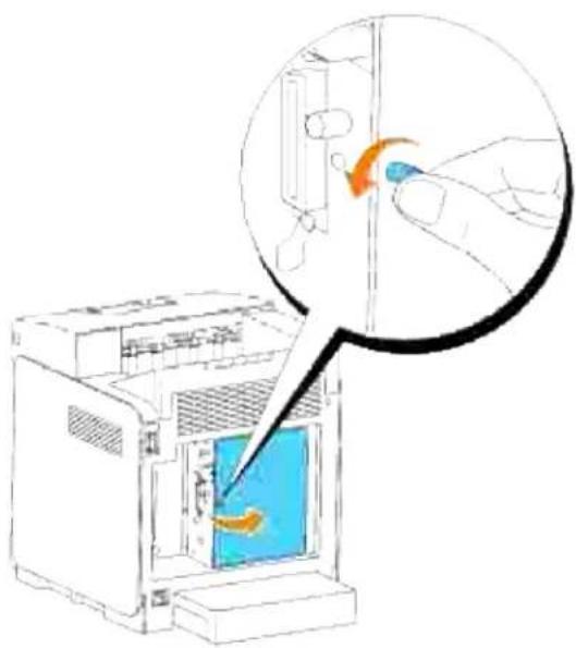 DELL 3110cn - Udtagning af den trådløse printer-adapter - 1