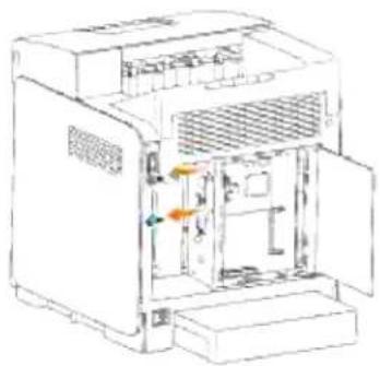 DELL 3110cn - Udtagning af det ekstra multiprotokolkort - 3