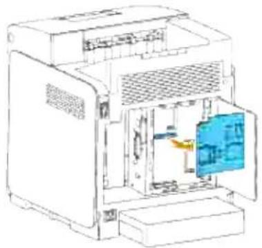 DELL 3110cn - Udtagning af det ekstra multiprotokolkort - 4