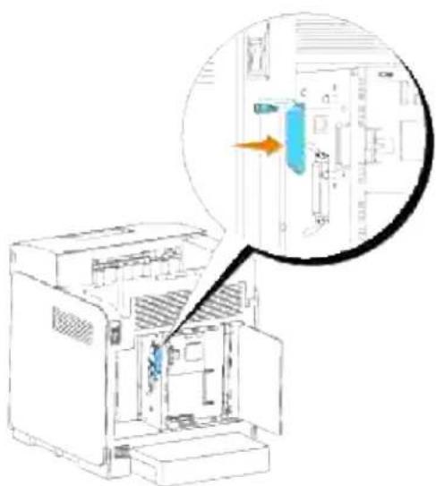 DELL 3110cn - Udtagning af den trådløse printer-adapter - 3