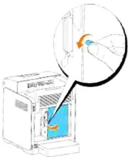 DELL 3110cn - Udtagning af det ekstra hukommelseskort - 1