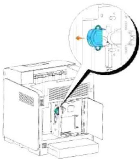 DELL 3110cn - Udtagning af den trådløse printer-adapter - 2