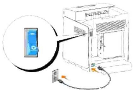 DELL 3110cn - Tænd for printeren. - 1