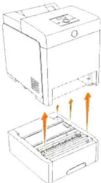 DELL 3110cn - Fjernelse af den ekstra 550-arks ilægger - 5