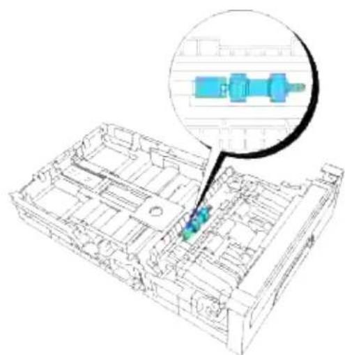 DELL 3110cn - Udtagning af den brugte separatorvalse i bakken - 6