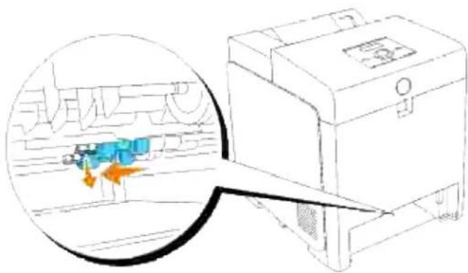 DELL 3110cn - Udtagning af den brugte separatorvalse i printeren - 2
