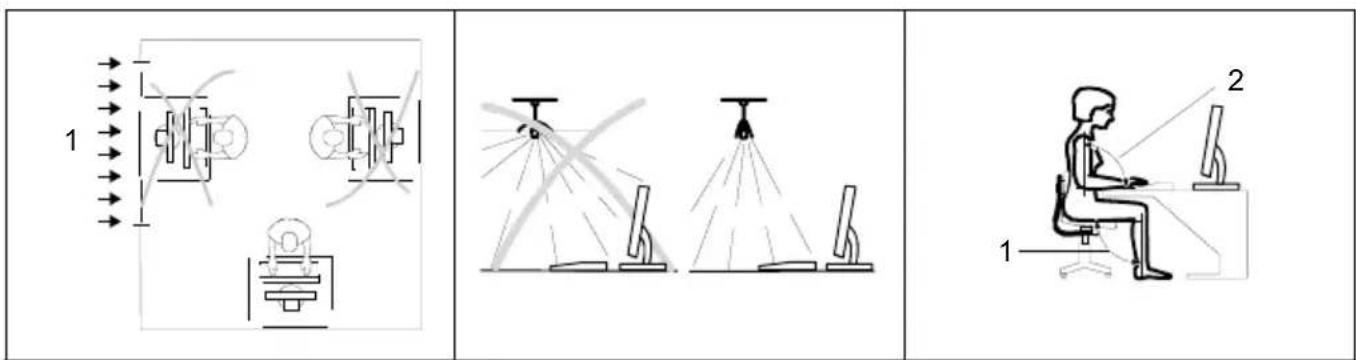 Diagram illustrating three different experimental setups with labeled components and light paths, likely for a scientific or technical study.