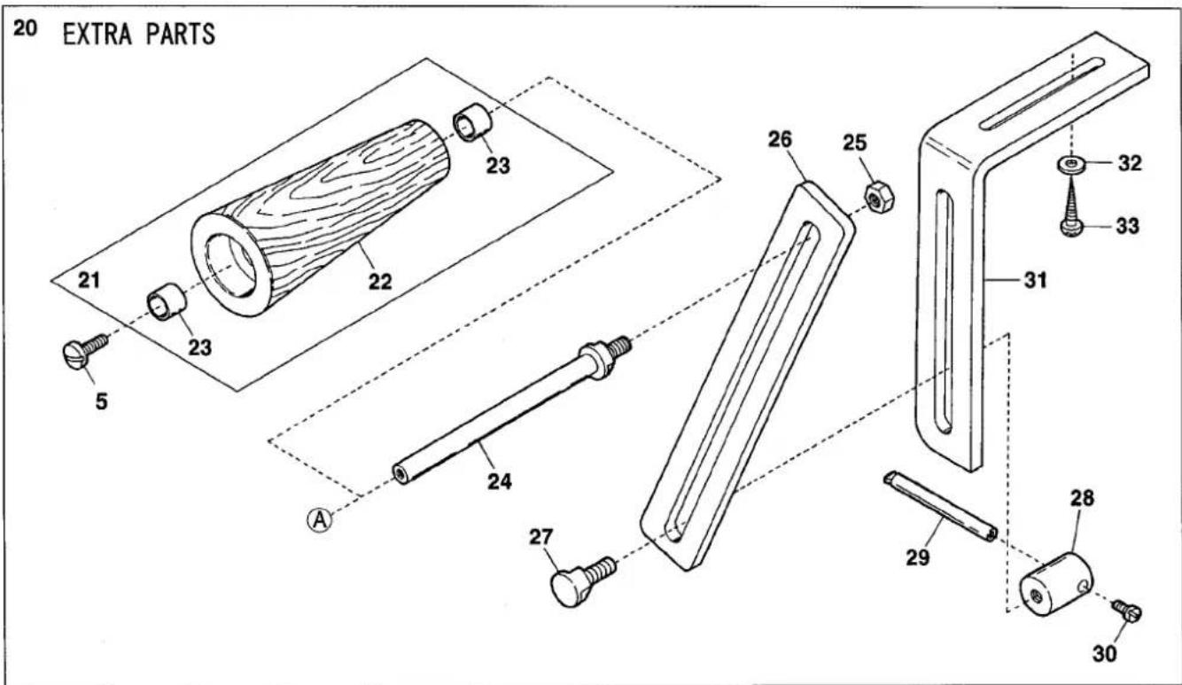 20 EXTRA PARTS 21 23 22 23 5 A 24 27 26 25 29 30 31 32 33
