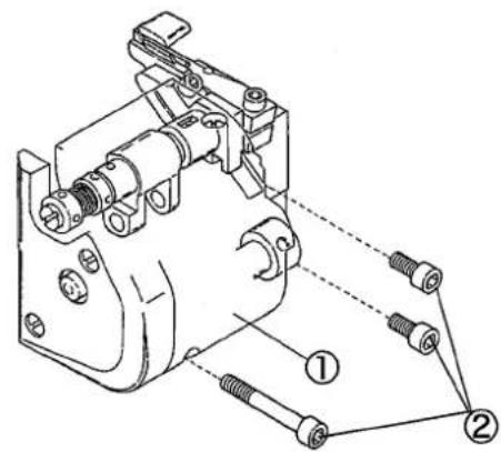 Technical diagram of a mechanical assembly with numbered components and labeled parts