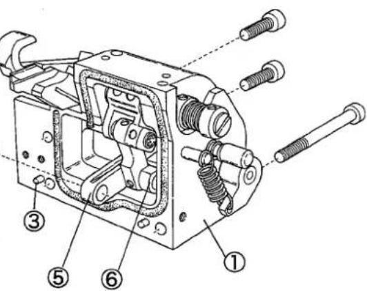 Technical diagram of a mechanical assembly with numbered parts for identification