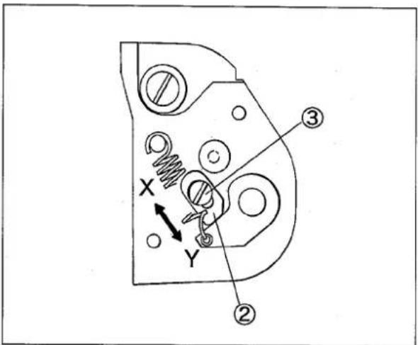 Technical diagram of a mechanical component with labeled parts and directional arrows