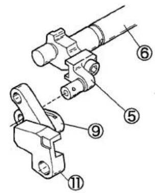 Technical diagram of mechanical components with numbered parts labeled ⑤ to ⑪