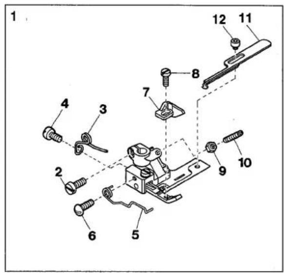 Technical diagram of a mechanical assembly with numbered components for identification