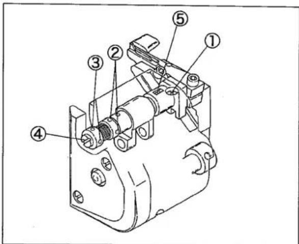 Technical diagram of a mechanical device with numbered components for identification