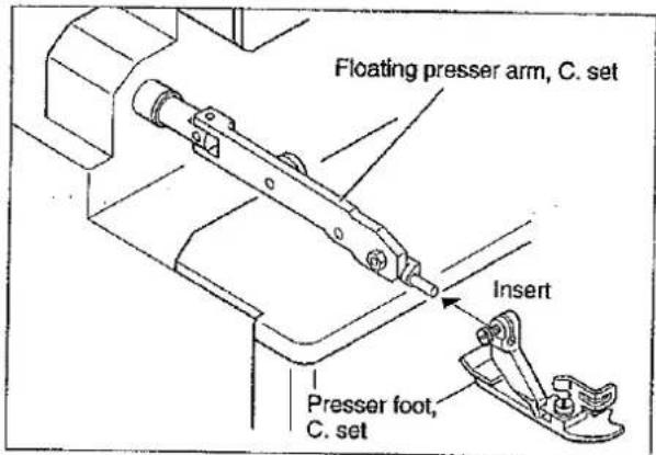 Floating presser arm, C. set Insert Presser foot, C. set