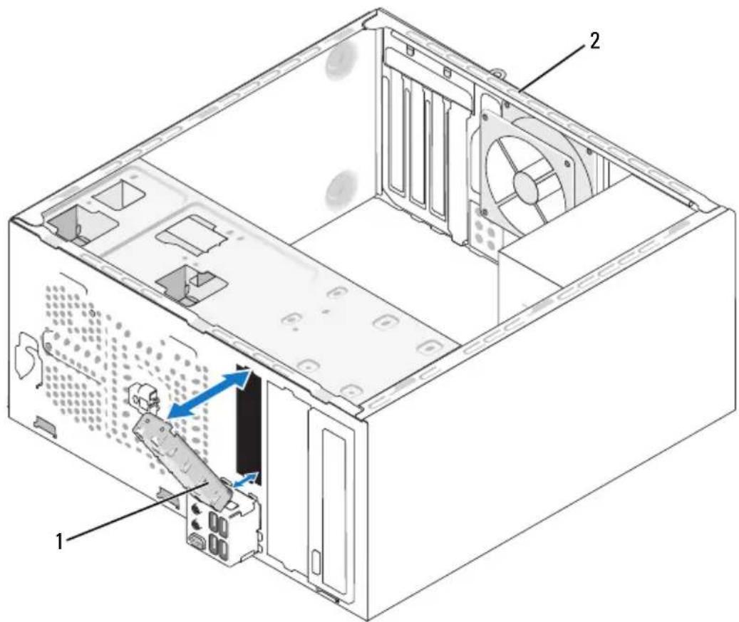 DELL Inspiron 531 - Genmontering af drevpanelindsatsen - 1