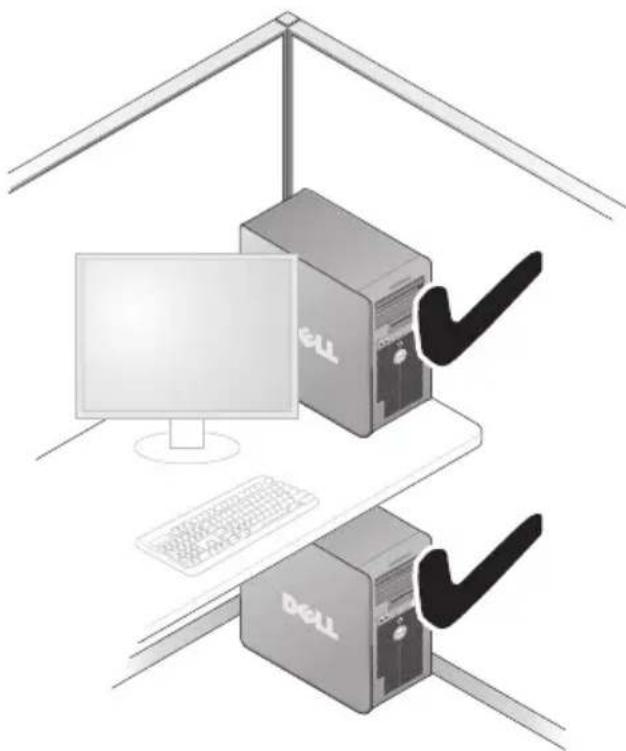 DELL Inspiron 531 - Installation af computeren i et kabinet - 3