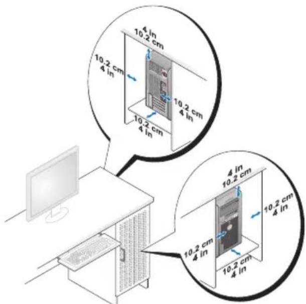 DELL Inspiron 530s - Installation af computeren i et kabinet - 2