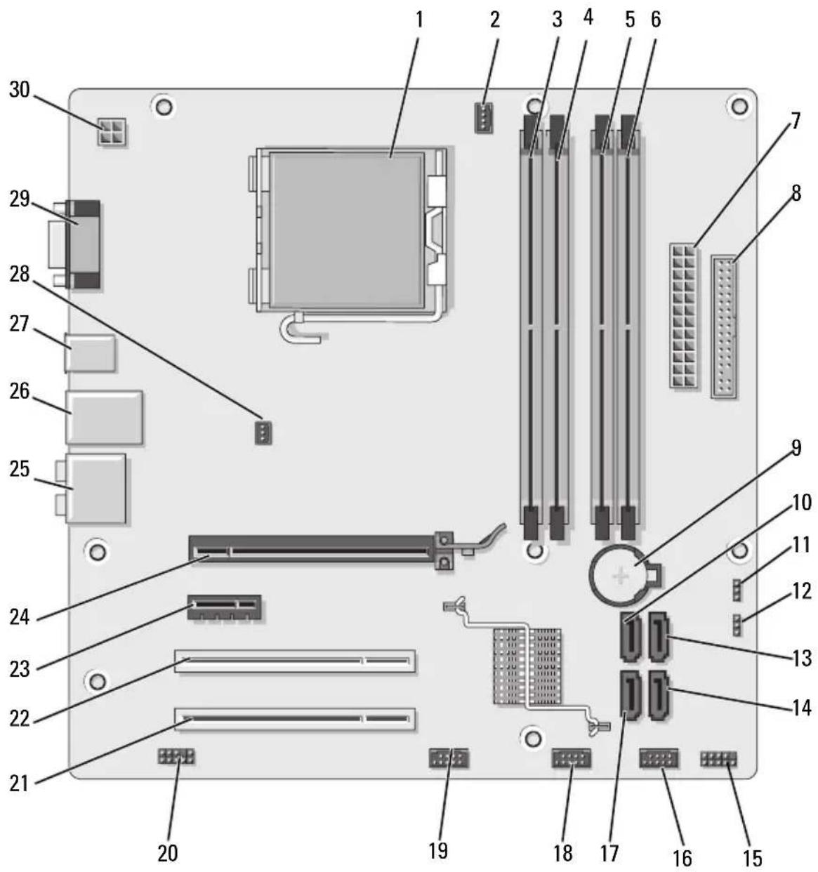 DELL Inspiron 530s - Systemkortkomponenter - 1