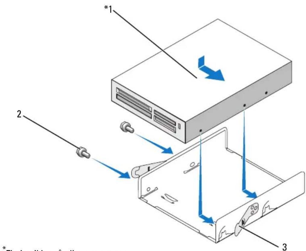 DELL Inspiron 530s - Fjernelse af en mediekortlæser - 1