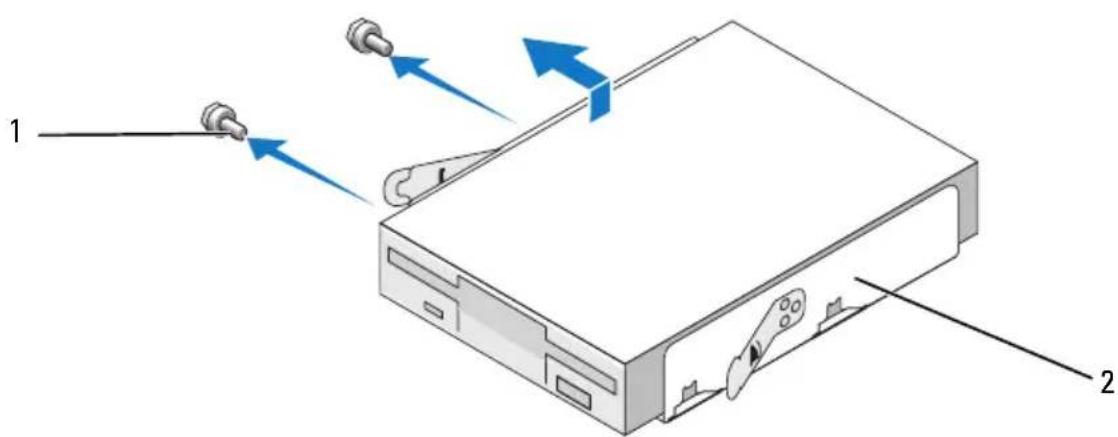 DELL Inspiron 530s - Fjernelse af et diskettedrev - 3