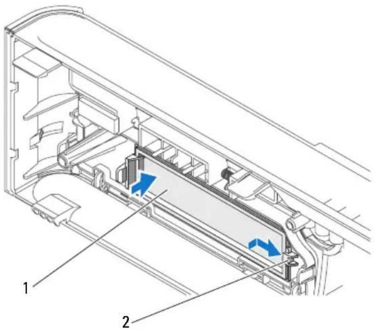 DELL Inspiron 530s - Genplacering af FlexBay-drevpanelindsatsen - 1