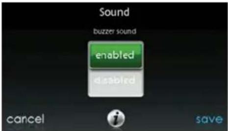 Sound buzzer sound enabled disabled cancel save