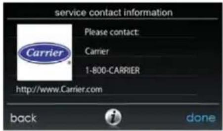 service contact information Please contact: Carrier 1-800-CARRIER http://www.Carrier.com back done