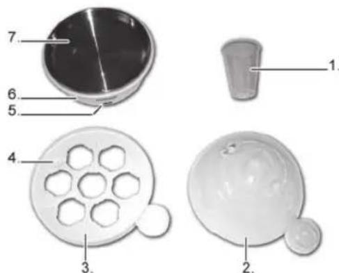 Labeled diagram of a mechanical component with numbered parts for identification