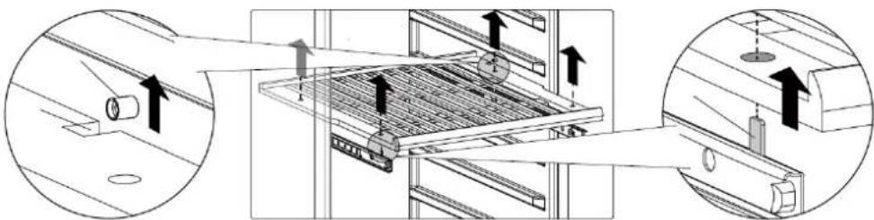 Technical diagram showing mechanical assembly with arrows indicating motion, no text or symbols present