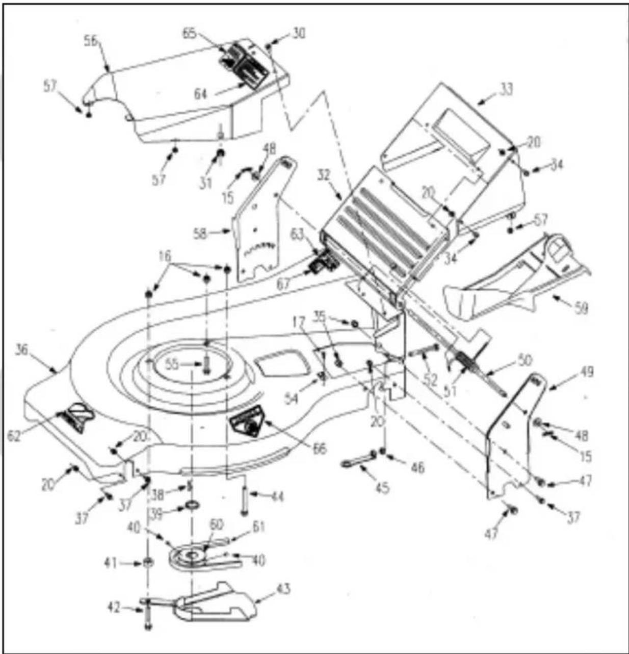 Technical diagram of a mechanical assembly with numbered components and directional arrows indicating assembly or movement.